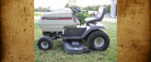 white lawn tractor