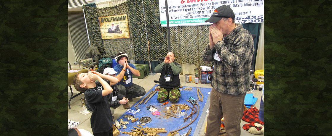 Sharing survival skills at sportsmen show