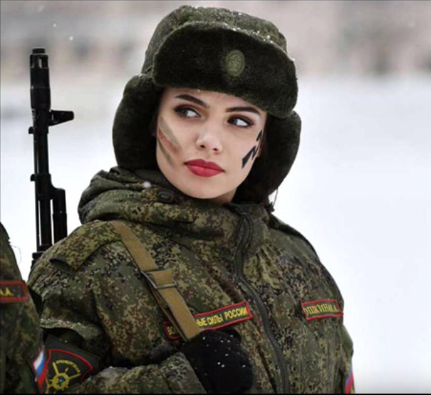 Female Soldier in Ushanka