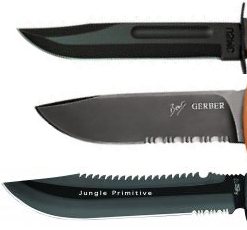 survival knives blade serrated smooth