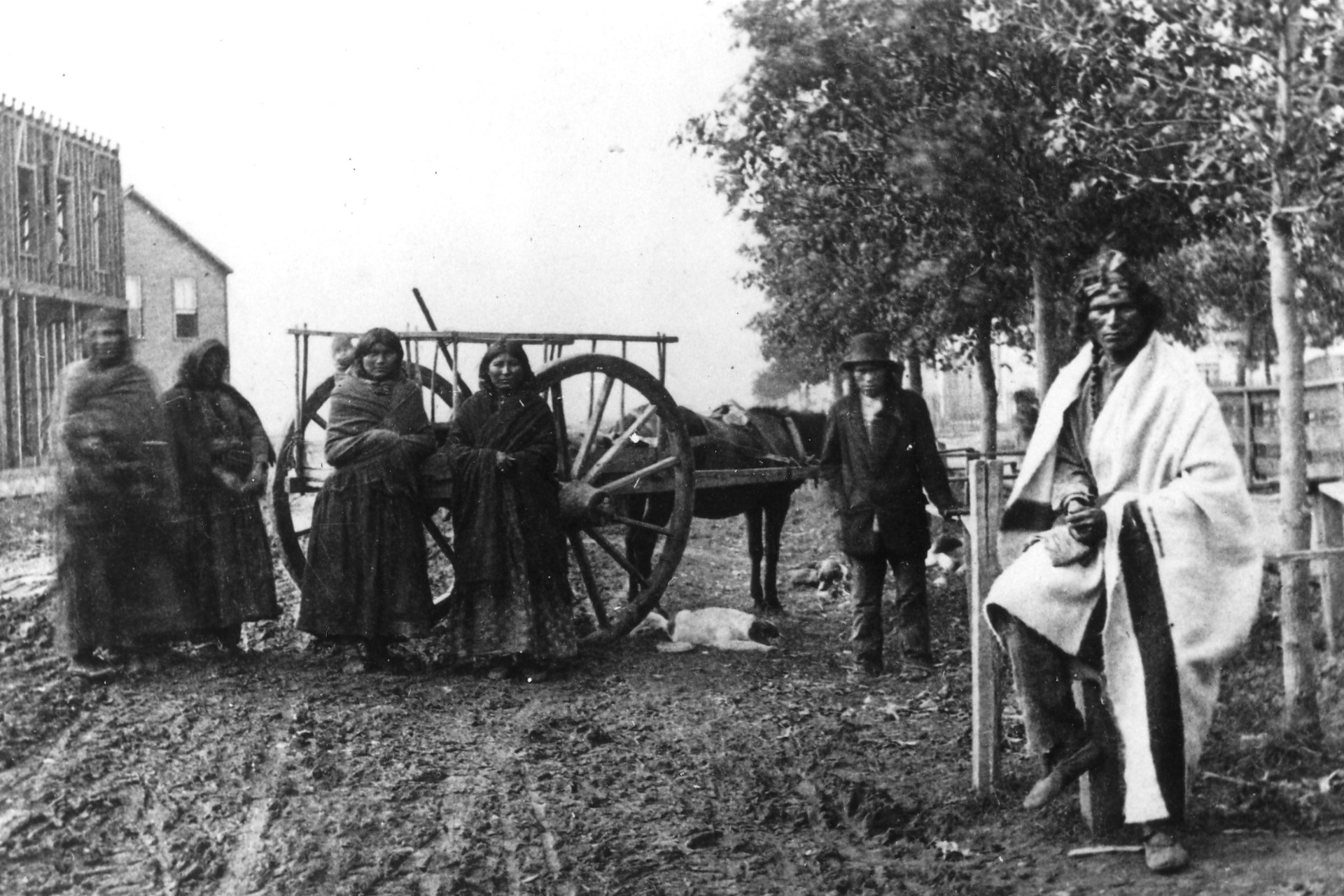 Man wearing a Hudsons Bay Blanket in 1881