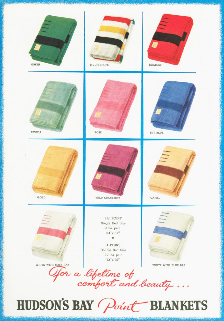 1952 Hudsons Bay Blanket Advertisement